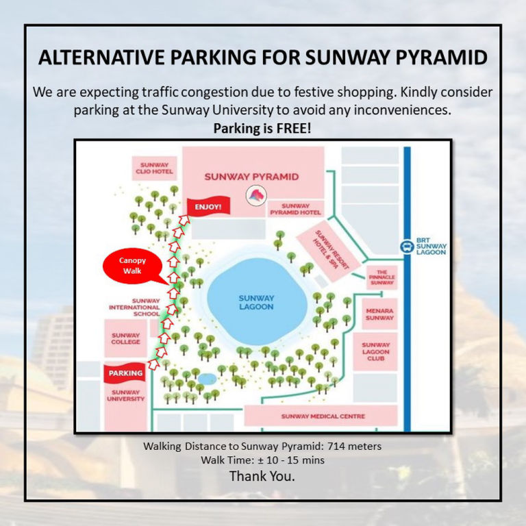 Alternative Free Parking at Sunway University @ Sunway Pyramid