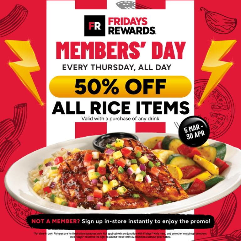 Rice lovers alert! Enjoy 50% OFF All Rice dishes | by TGI Fridays™ @ Sunway Pyramid